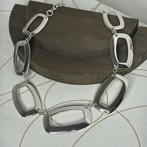 Dana Buchman bold, silver, toned necklace with adjustable length